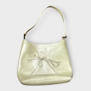 Furla Medium Chrome Green Grey Real Leather Hand & Shoulder Purse Bag